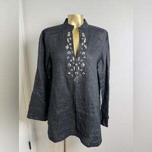 MICHAEL Michael Kors Black Linen Blouse M